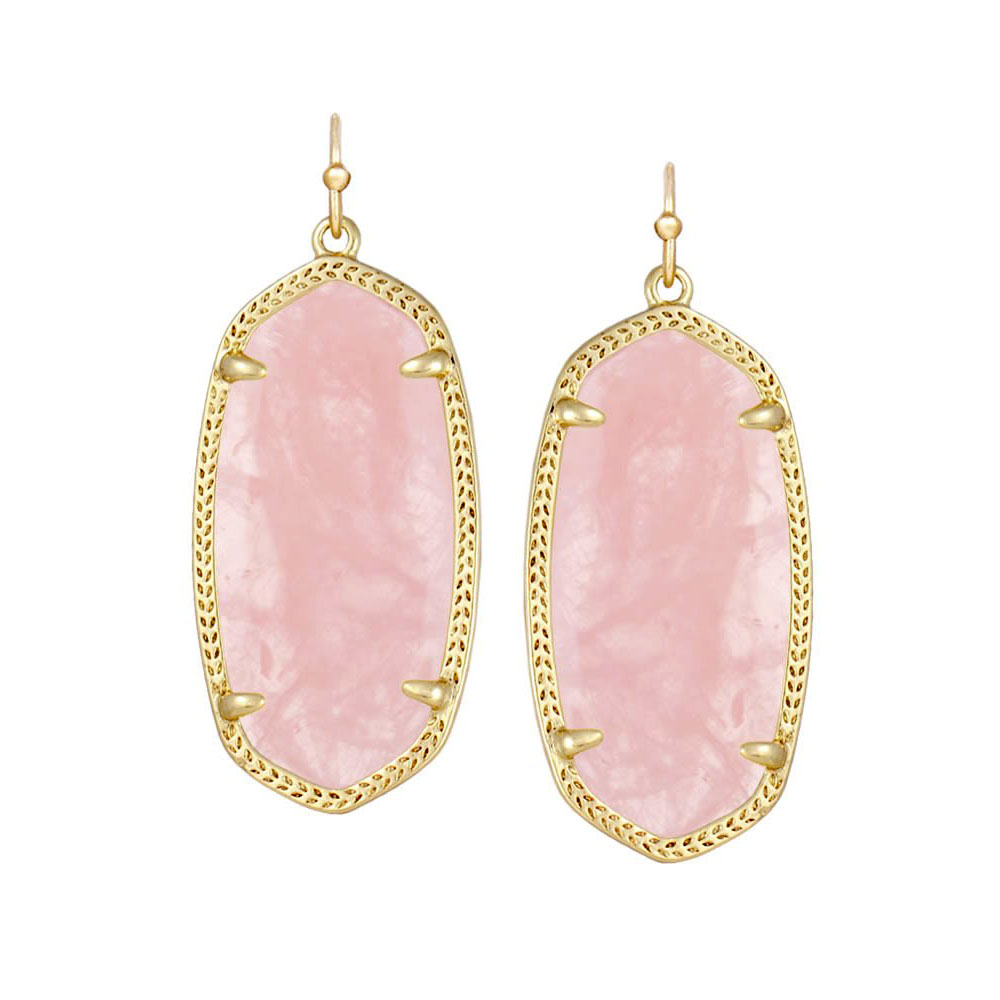 kendra scott elle earrings rose quartz