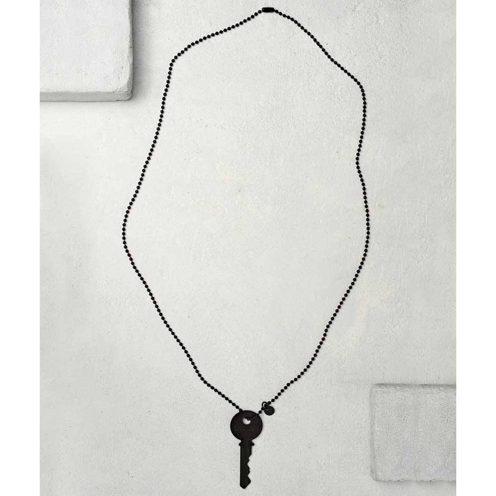 matte black key necklace